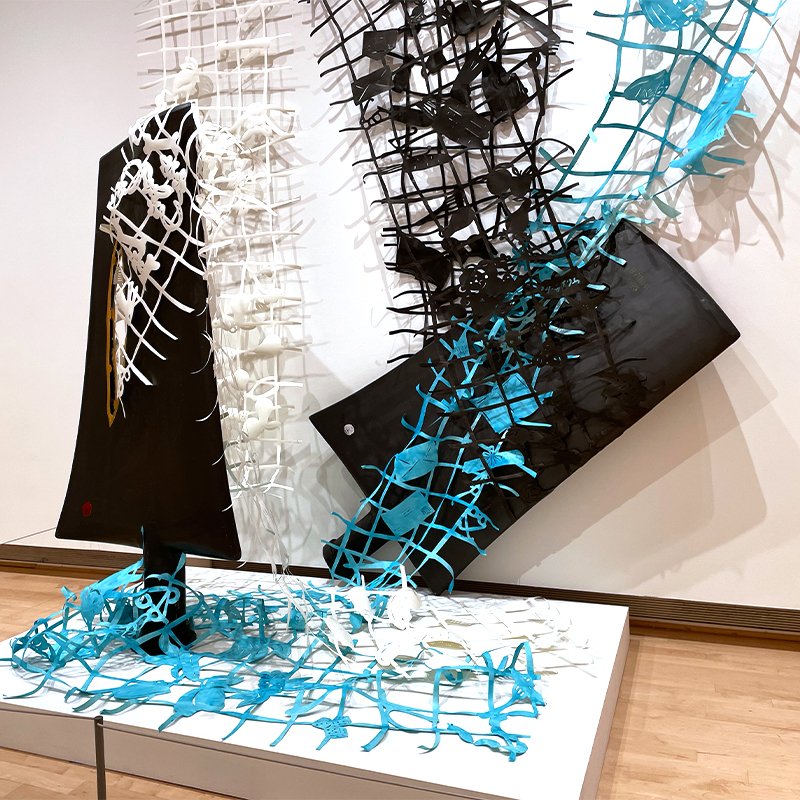 Nuclear sculpture installation at Tacoma Art Museum